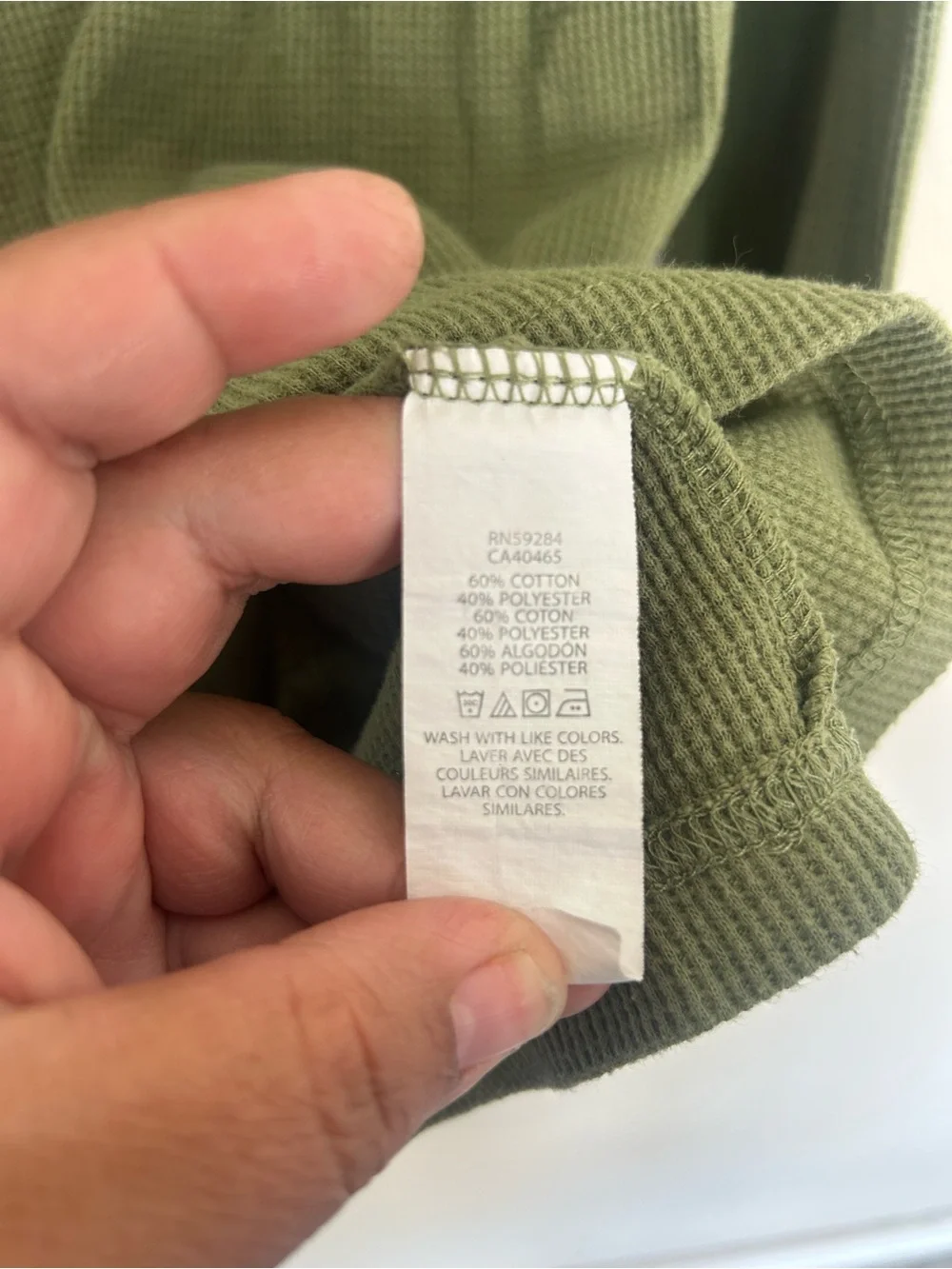 The Children's Place Boys Long Sleeve Thermal Henley Shirt Olive Green L (1786)